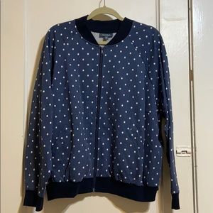 MOD CLOTH Cotton Blue Polka Dot Bomber Jacket *Brand New Condition*